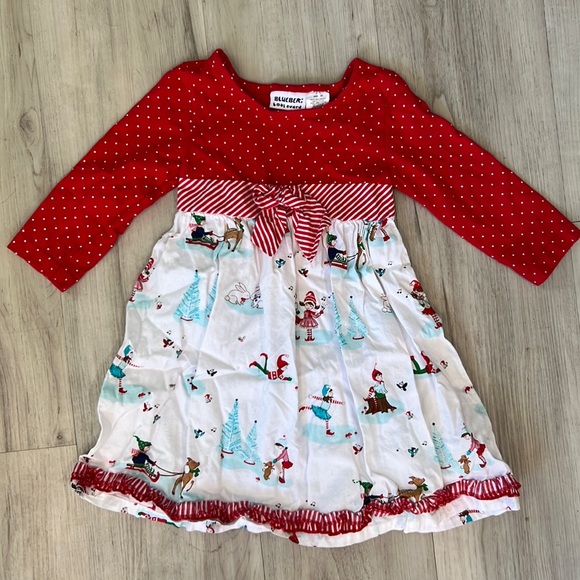 Girls candy cane snow Christmas dress 4T - Picture 1 of 5